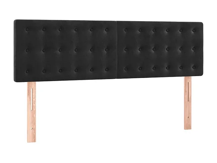 Cabeceros 2 unidades terciopelo negro 72x5x78/88 cm ES78364
