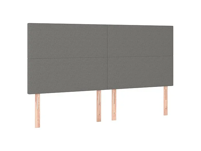 Cabeceros 4 uds Gris oscuro 100x5x78/88 cm Tela