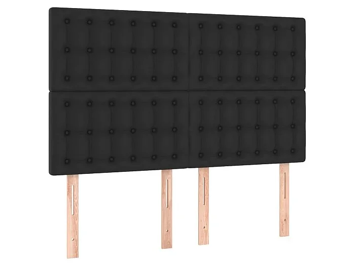 Cabeceros 4 unidades cuero sintético negro 72x5x78/88 cm ES53000