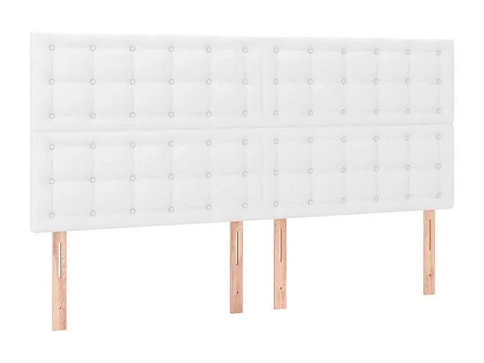 Cabeceros 4 unidades de cuero sintético blanco 80x5x78/88 cm ES59758