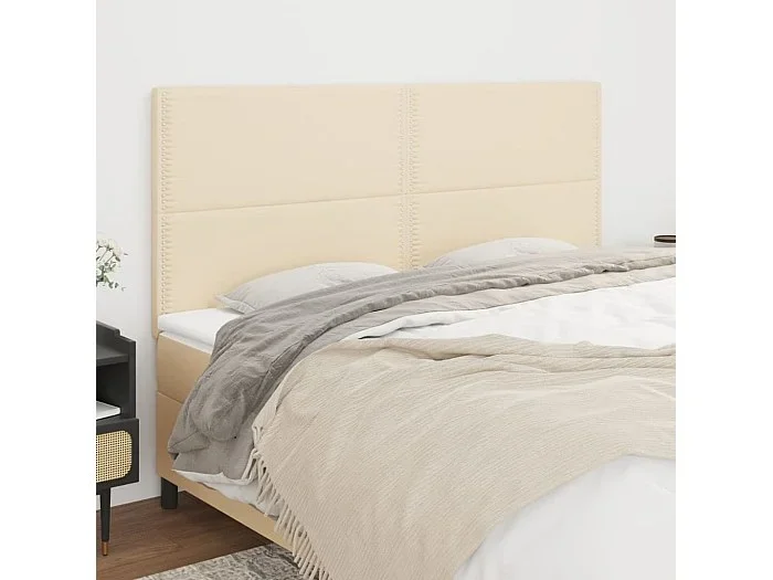 Cabeceros 4 unidades de tela color crema 100x5x78/88 cm ES24801