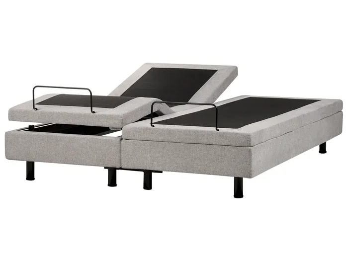Cama ajustable sin cabecero Tela DUKE II 160 x 200 cm Gris claro