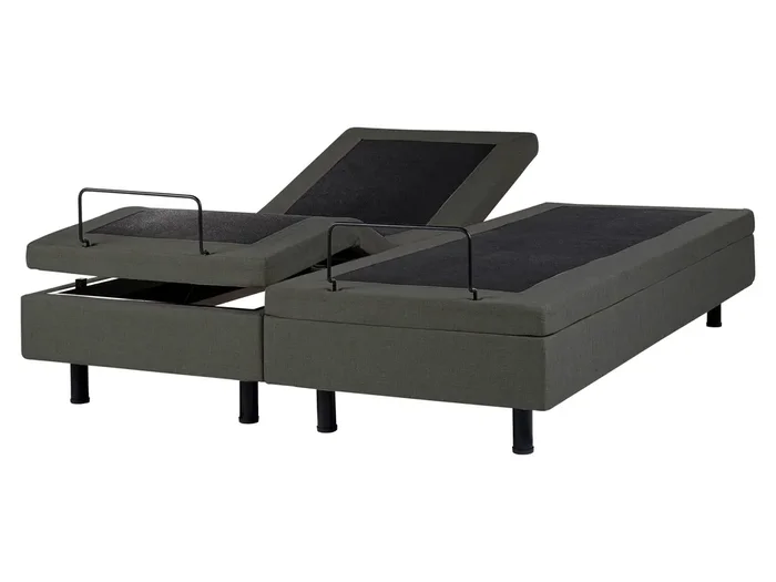 Cama ajustable sin cabecero Tela DUKE II 160 x 200 cm Gris oscuro