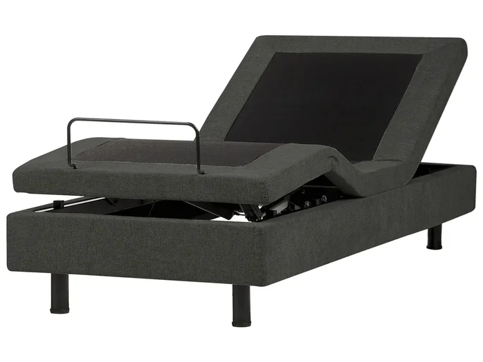 Cama ajustable sin cabecero Tela DUKE II 90 x 200 cm Gris oscuro