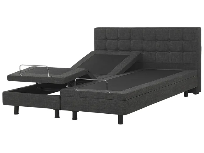 Cama ajustable Tela DUKE 180 x 200 cm Gris oscuro