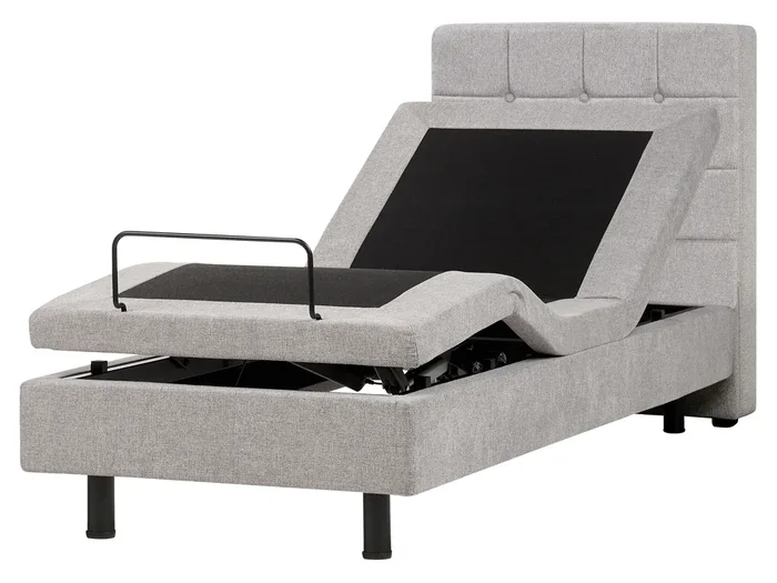 Cama ajustable Tela DUKE 80 x 200 cm Gris claro