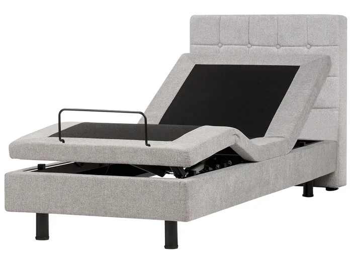 Cama ajustable Tela DUKE 90 x 200 cm Gris claro