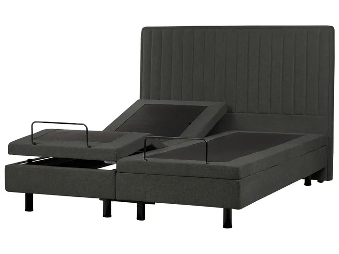 Cama ajustable Tela DUKE II 160 x 200 cm Gris oscuro