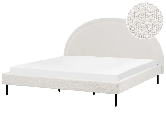 Cama Bouclé MARGUT 180 x 200 cm Blanco
