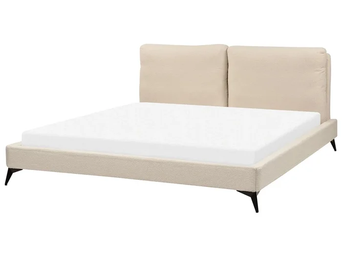 Cama Bouclé MELLE 180 x 200 cm Beige