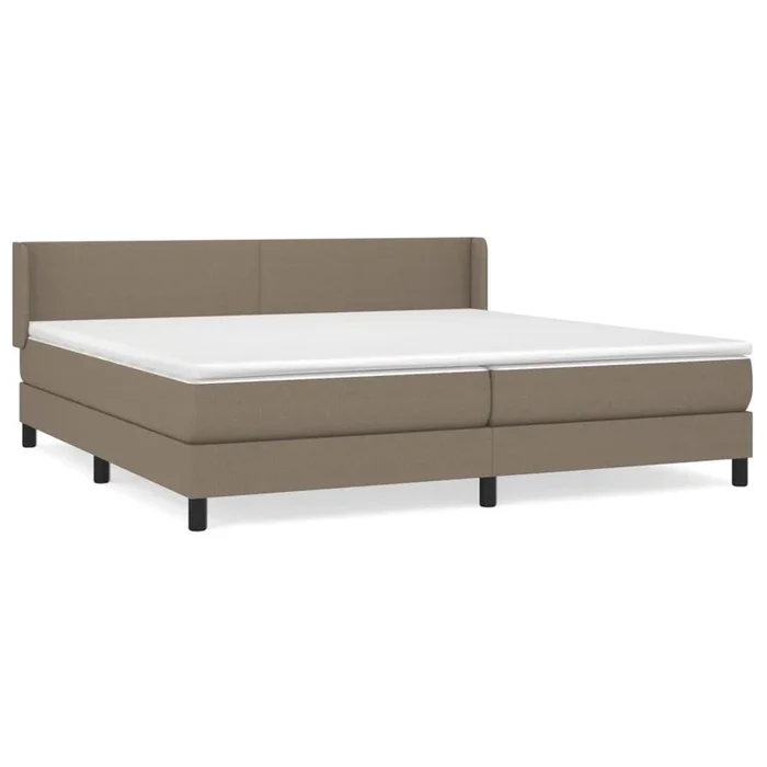 Cama box spring con colchón tela gris taupe 200×200 cm Diseño plano