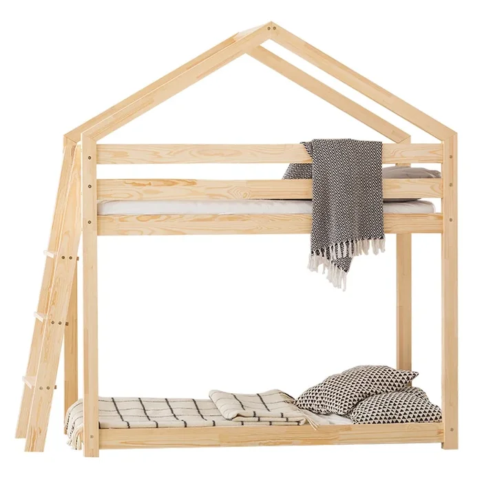 Cama cabaña litera 90×190 con somier Gaëlle Madera