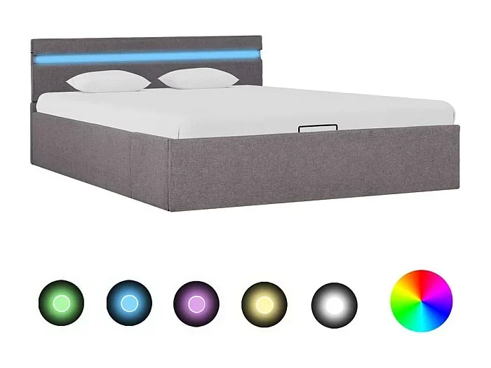 Cama canapé hidráulica almacenaje sin colchón taupe 120×200 cm