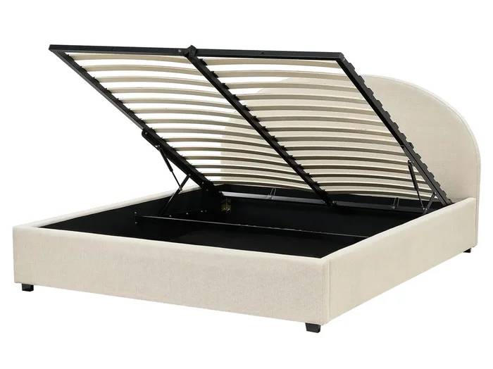 Cama con almacenaje Tela VAUCLUSE 160 x 200 cm Arena