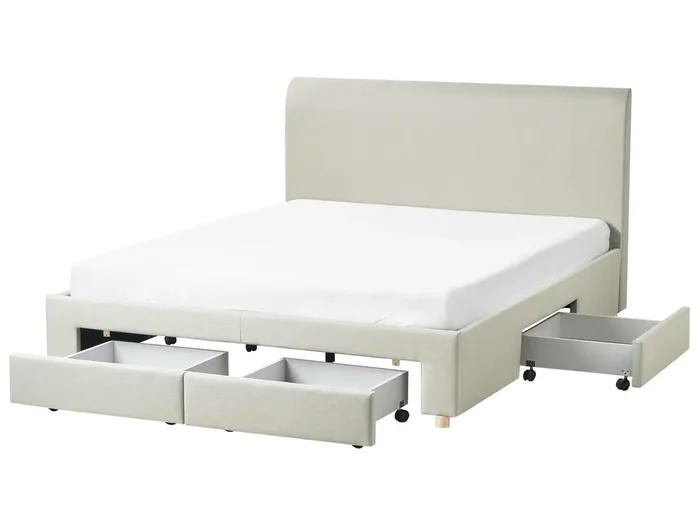Cama con cajones Tela SOUTRIN 160 x 200 cm Beige