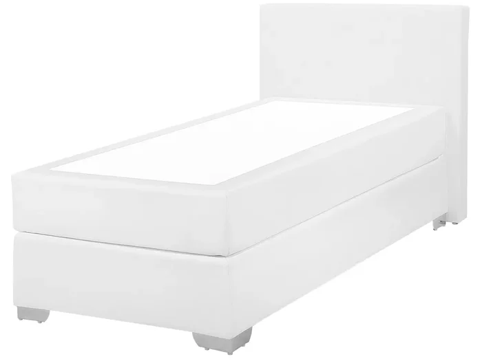 Cama continental Piel sintética PRESIDENT 90 x 200 cm Blanco