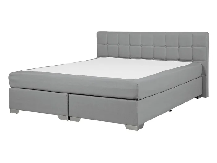 Cama continental Tela ADMIRAL 140 x 200 cm Gris claro
