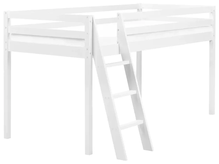 Cama de media altura Madera de pino ASCOUX 90 x 200 cm Blanco