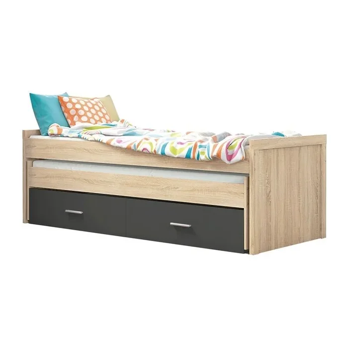 Cama doble juvenil Lara Cambria – Grafito 98 x 72 x 200,5 cm