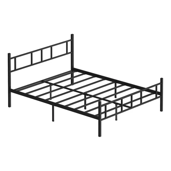 Cama doble metálica PIRON 160×200 cm, color negro, capacidad de carga 200 kg