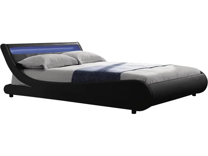 Cama LED «Natacha» – 140 x 190 cm – Negro