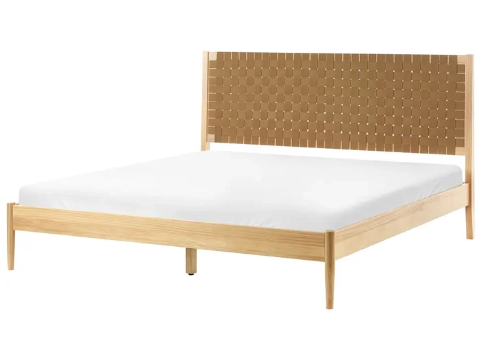 Cama Madera de pino BRUNEMONT 180 x 200 cm Marrón claro