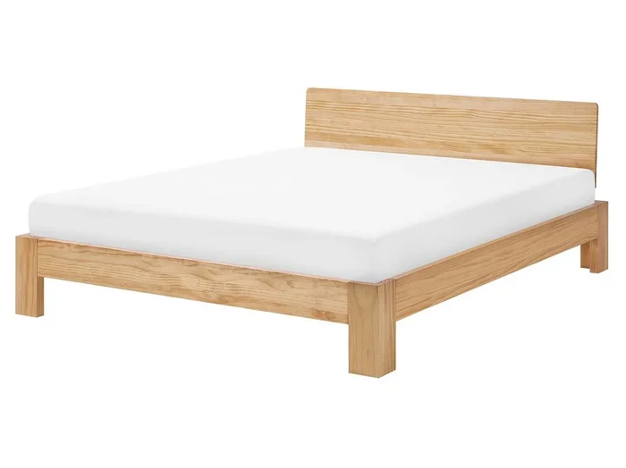 Cama Madera de pino ROYAN 160 x 200 cm Marrón claro