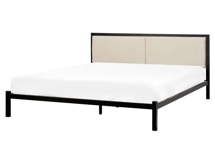 Cama Metal CLAMART 160 x 200 cm Beige claro