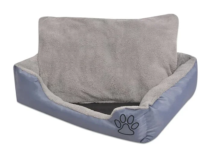 Cama para perro con cojín acolchado talla XL gris