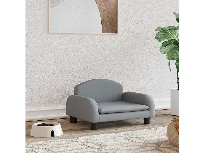 Cama para perros de tela gris claro 50x40x30 cm