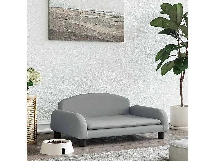 Cama para perros de tela gris claro 70x45x30 cm