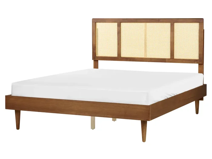 Cama Ratán AURAY 160 x 200 cm Marrón