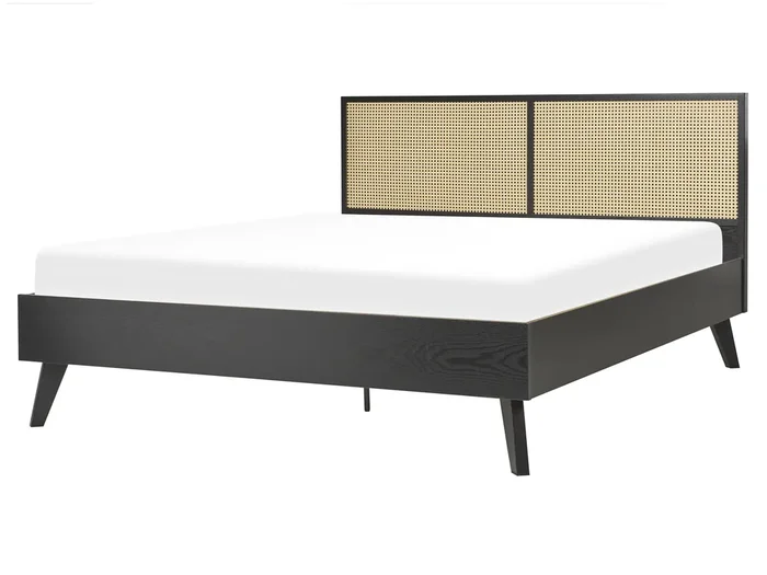 Cama Ratán MONPAZIER 160 x 200 cm Negro
