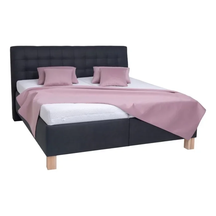 Cama tapizada con arcón de almacenamiento, sin colchón VIOLET 160×200 cm antracita