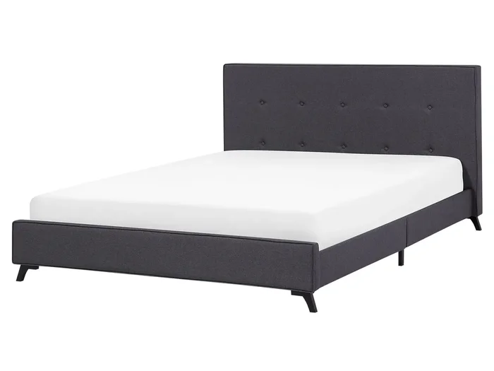 Cama Tela AMBASSADOR 160 x 200 cm Gris oscuro