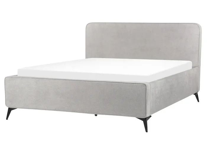 Cama Tela VALOGNES 160 x 200 cm Gris claro
