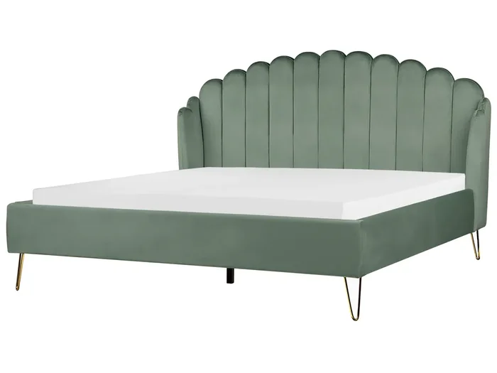 Cama Terciopelo AMBILLOU 180 x 200 cm Verde