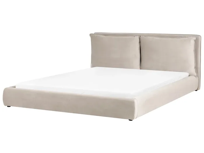 Cama Terciopelo BAJONNA 180 x 200 cm Gris pardo