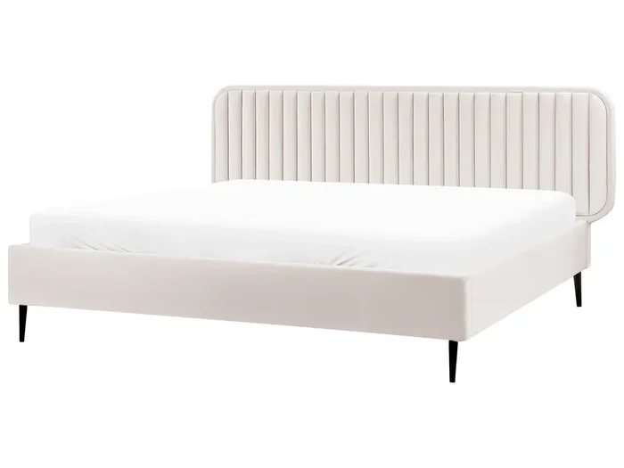 Cama Terciopelo BRIN 180 x 200 cm Beige
