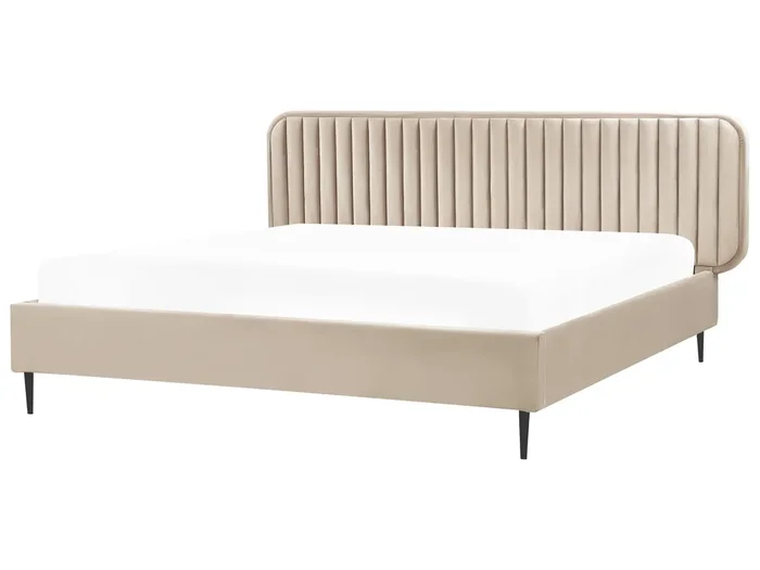 Cama Terciopelo BRIN 180 x 200 cm Gris pardo