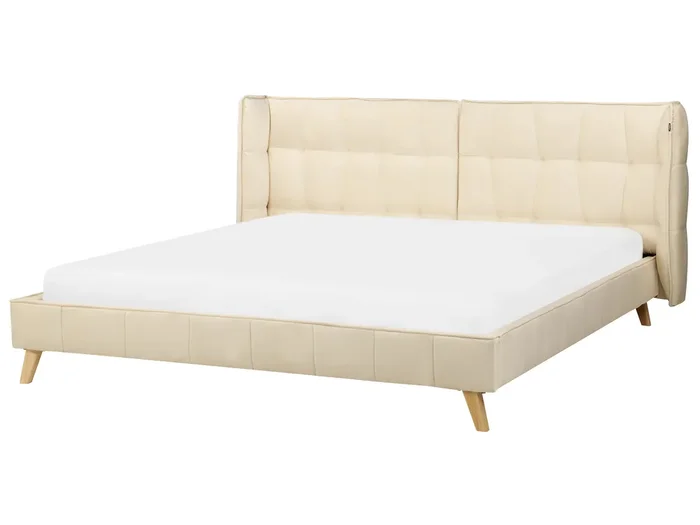 Cama Terciopelo SENLIS 180 x 200 cm Beige