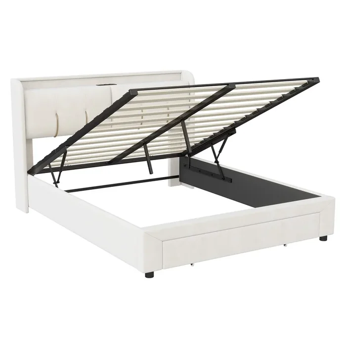 Cama, USB y Tipo-c, cajones, cama juvenil, cama doble
