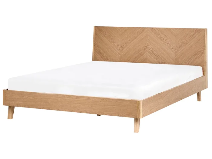 Cama WIZERNES 160 x 200 cm Roble claro