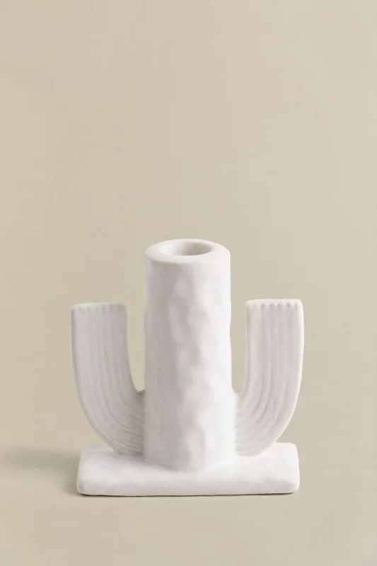 Candelabro en Cerámica Lanek Blanco – SKLUM