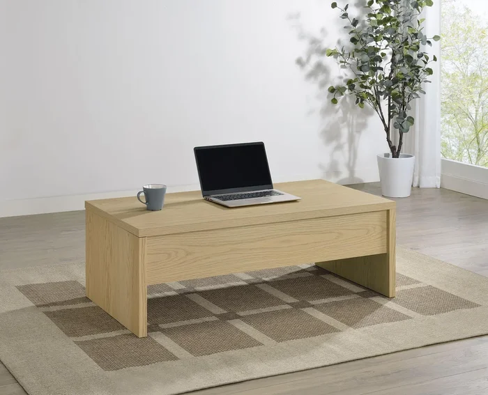 Canoga Light Oak Engineered Wood Lift Top Coffee Table