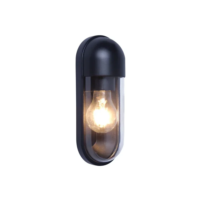 Cap aplique para exterior, negro, altura 24 cm