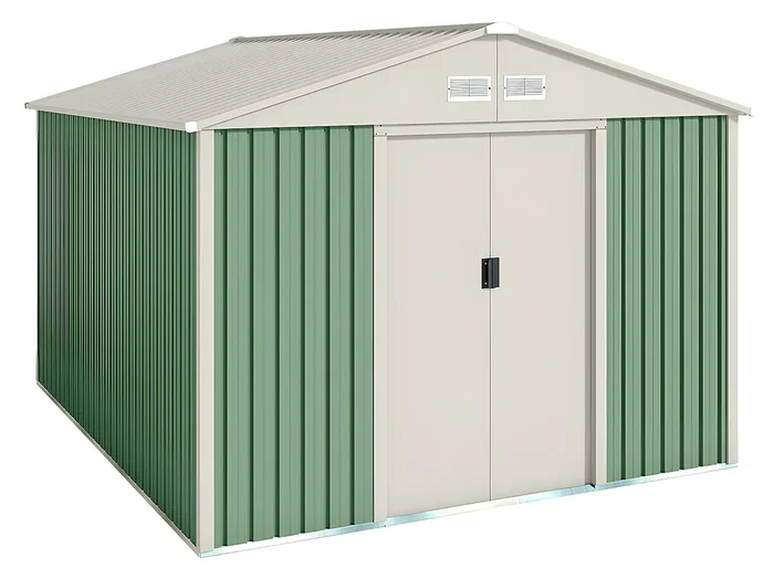 Caseta de jardín metálica Galliv 7,86m2 – 10 años garantía – 261x301x198cm. Cobertizo jardin