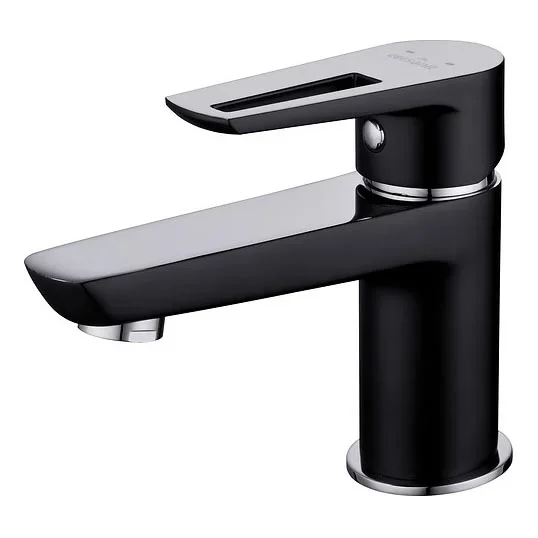 Cersanit S951-048 – Grifo de lavabo MILLE 13,4 cm negro + desagüe