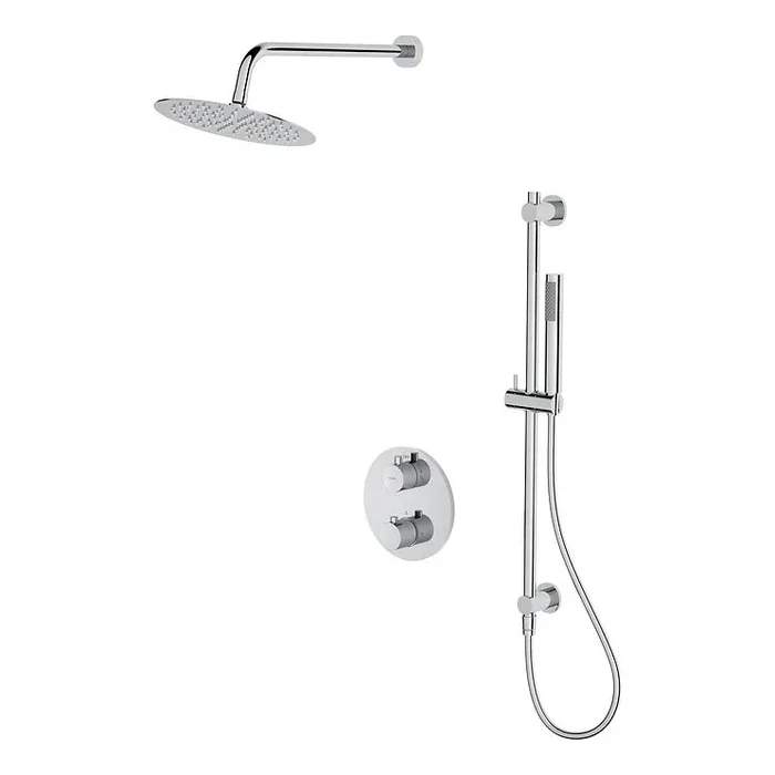 Cersanit S952-032 – Juego de ducha con grifo empotrado termostático ZEN cromo brillante