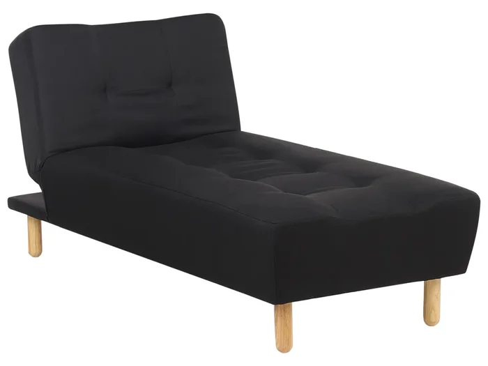 Chaise longue ALSTEN Tela Negro